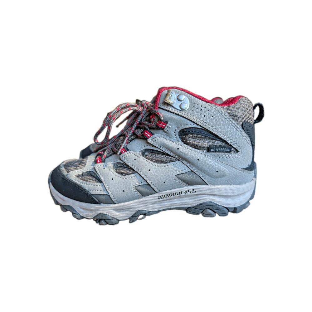 Merrell Kids Waterproof Hiking Shoes Boots Gray Black Red US Size 2